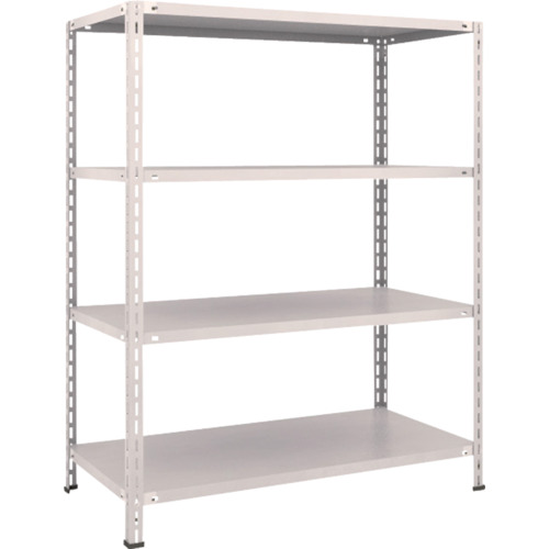 ＴＲＵＳＣＯ　スチールラック　軽量棚　中棚ボルトレス型１２００Ｘ６００Ｘ１５００　４段　ネオグレー (502-5427) (L54W14)