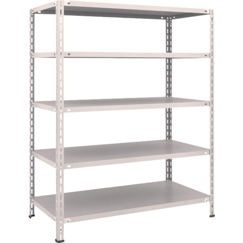 (直送品 代引不可)TRUSCO スチールラック 軽量棚 中棚ボルトレス型1200X600X1500 5段 ネオグレー (502-5435) (L54W15)