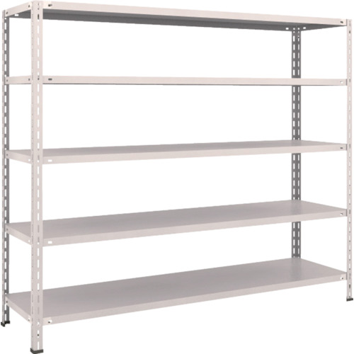 ＴＲＵＳＣＯ　スチールラック　軽量棚　中棚ボルトレス型１８００Ｘ４５０Ｘ１５００　５段　ネオグレー (502-5478) (L56X15)