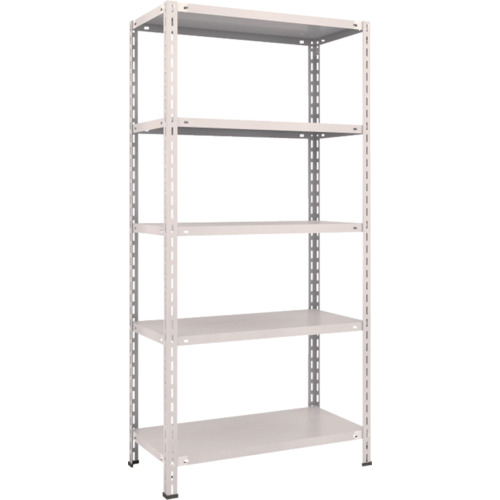 ＴＲＵＳＣＯ　スチールラック　軽量棚　中棚ボルトレス型　８７５Ｘ４５０Ｘ１８００　５段　ネオグレー (503-8332) (L63X15)