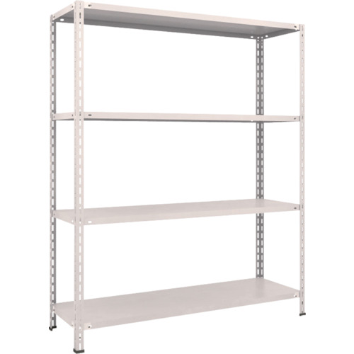(直送品 代引不可)TRUSCO スチールラック 軽量棚 中棚ボルトレス型1500X450X1800 4段 ネオグレー (503-8383) (L65X14)