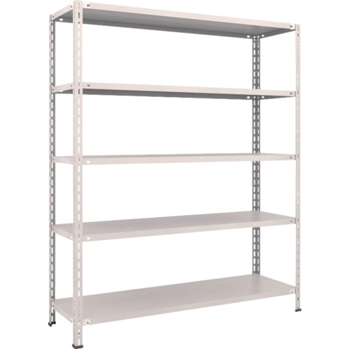 ＴＲＵＳＣＯ　スチールラック　軽量棚　中棚ボルトレス型１５００Ｘ４５０Ｘ１８００　５段　ネオグレー (503-8391) (L65X15)