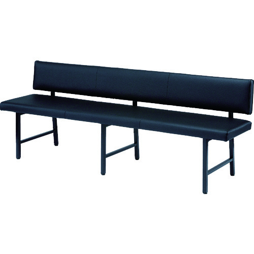【メーカー直送　代引不可】ＴＲＵＳＣＯ　ロビーチェア　背付き　１８００×４４６×４２０Ｈ　ブラック (374-8197) (TMC1944BK)