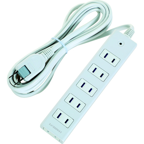 ＴＲＵＳＣＯ　電源タップ　２Ｐ６個口　１０Ｍ　マグネット付 (207-6257) (TOT2610)