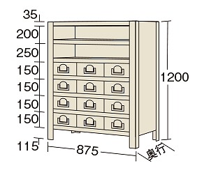 【代引き不可】 物品棚KW型 KW8127-12