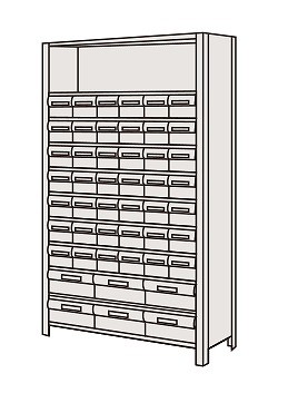 【代引き不可】 物品棚LEK型樹脂ボックス LEK1111-48T