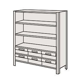 【代引き不可】 物品棚LEK型樹脂ボックス LEK8116-6T