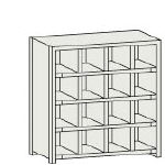 【送料無料！TRUSCO工具 お買い得特価(トラスコ中山)】ＴＲＵＳＣＯ　ＫＡ型区分棚コボレ止め付　８８９Ｘ２１４ＸＨ９２７　４列４段 KAの通販は