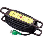 【送料無料！延長コードが激安価格】日動　ハンドリール　１００Ｖ　３芯×１０ｍ　黒　アース付 HRE104B [125-6866] 【延長コード】