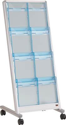 【メーカー直送　代引不可】ＴＲＵＳＣＯ　パンフレットスタンド　Ａ４サイズ対応　傾斜２列４段 TAP204K [329-455