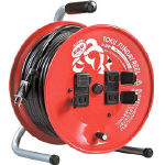 【送料無料！電工ドラム(コードリール)がお買い得価格】ハタヤ　トクサンデーリール　単相１００Ｖ　３０ｍ　円盤（レッド） D30Rの通販は 9,720円