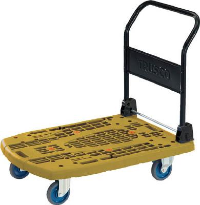 (直送品　代引不可)ＴＲＵＳＣＯ　カルティオビッグ　折畳　９００Ｘ６００　オリーブ MPK906OG [408-6741] 【樹脂製運搬車】