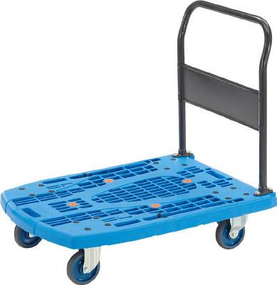（直送品：代引不可）ＴＲＵＳＣＯ　カルティオビッグ　固定　９００Ｘ６００　青 MPK900B [408-6694] 【樹脂製運搬車】[MPK-900