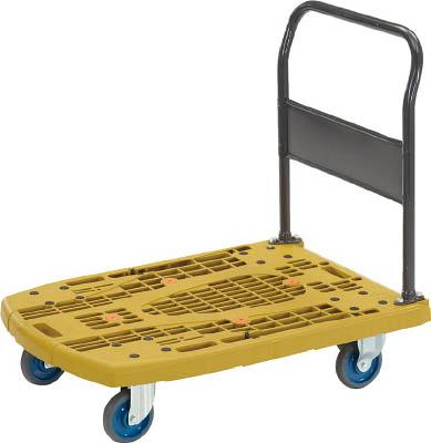 (直送品　代引不可)ＴＲＵＳＣＯ　カルティオビッグ　固定　９００Ｘ６００　オリーブ MPK900OG [408-6716] 【樹脂製運搬車】