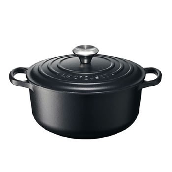 ル・クルーゼ【LE CREUSET】ホーロー鍋 両手鍋 20cm マットブラック 21177-20000-0430★【シグニチャー】