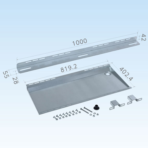 日晴金属【クーラーキャッチャー】壁面用集中ドレンパン　CE-KDP★【高耐食溶融亜鉛メッキ鋼板】の通販は