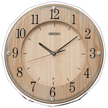 セイコー【SEIKO】電波掛時計 スタンダード MDF・つき板貼り薄茶木地塗装 KX270B★【インテリアクロック】