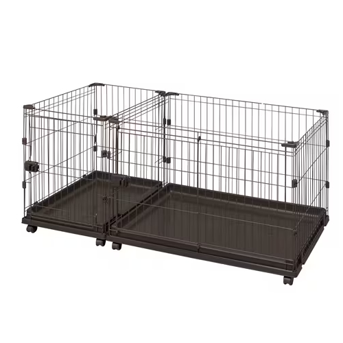 アイリスオーヤマ【ペット用品】コンビネーションサークル トイレトレーニングセット　P-CS-1400V　ウォールナット I-4967576632874【犬用　犬用ゲージ　犬用ケージ】