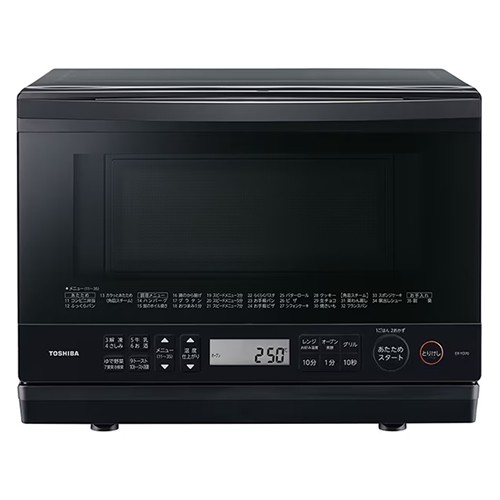 東芝【TOSHIBA】26L 角皿式スチームオーブンレンジ 石窯ドーム ブラック ER-YD70-K【電子レンジ】