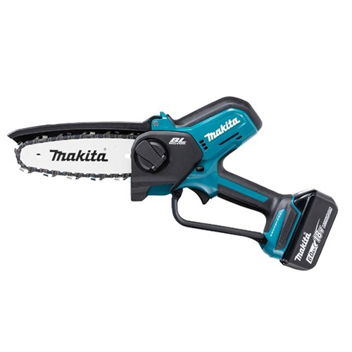 マキタ【makita】18V充電式ハンディソー 薄刃80TXL仕様　ワンハンドチェンソー ガイドバー150mm MUC150DRG【電池・充電器付き】の通販は