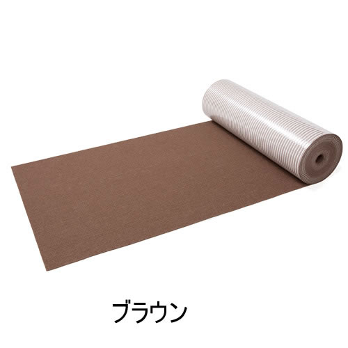 SANKO【床暖房対応（低温）】おくだけ吸着ロングマット 絨毯タイプ 60×800cm ブラウン KH-73-BR【巾60cm】