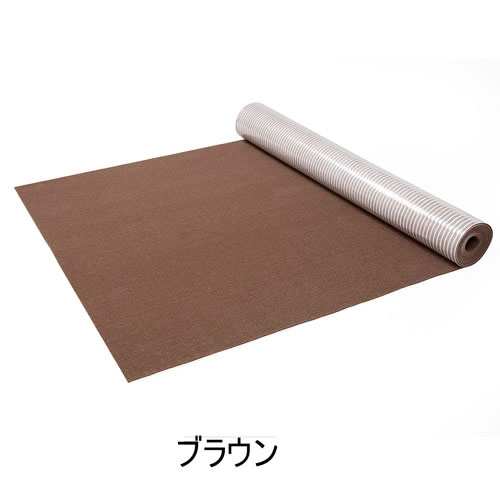 SANKO【床暖房対応（低温）】おくだけ吸着ロングマット 絨毯タイプ 90×300cm ブラウン KH-77-BR【巾90cm】