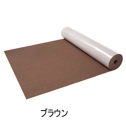 SANKO【床暖房対応（低温）】おくだけ吸着ロングマット 絨毯タイプ 90×600cm ブラウン KH-79-BR【巾90cm】