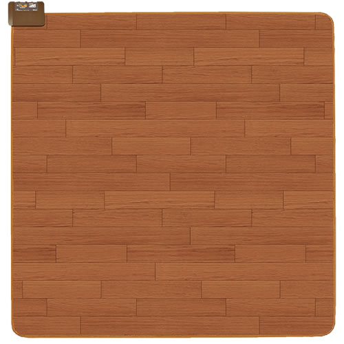 広電【防水素材】電気カーペット 2畳相当 フローリング調（ブラウン） 約176×176cm CWC201H-BW【消費電力480W】