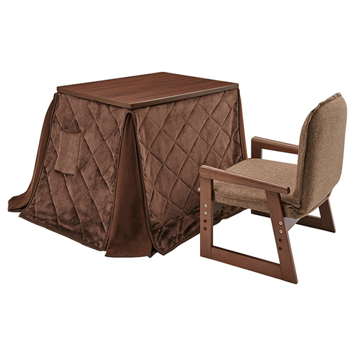 ユアサプライムス【組立不要】YUASA おひとり様こたつ なごみワイド 69×55cm お一人様用 こたつ・椅子・布団3点セット NGM-G69DLH-FBR【暖房 コタツ 炬燵】