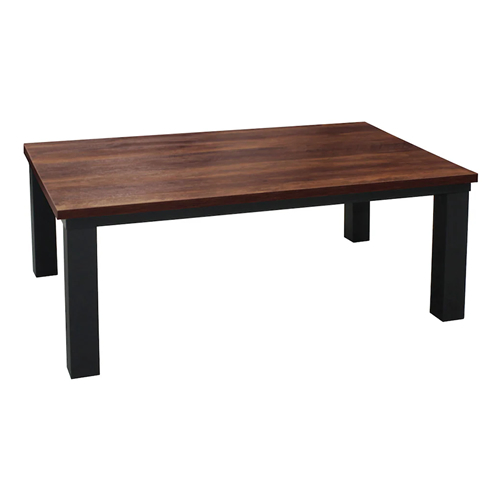 ユアサプライムス【YUASA】こたつテーブル フラットヒーター ブラウン 105×75cm こたつ布団別売 YLW-1059MC-MBK【暖房 コタツ 炬燵】