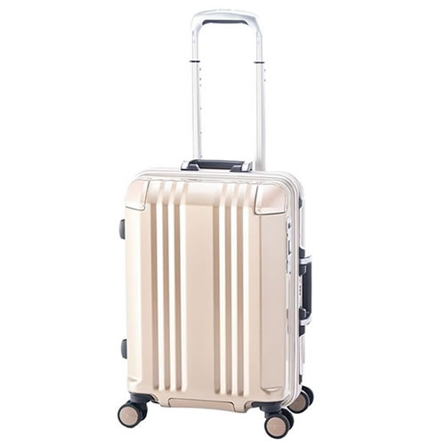 アジア・ラゲージ【国内線機内持ち込みサイズ】デカかるEdge フレームタイプ（シャンパンゴールド） 約3.2kg 容量35L ALI-070R-18-GD【3〜4泊目安】