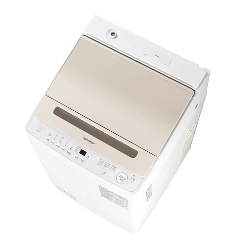 シャープ【SHARP】タテ型全自動洗濯機 ゴールド系 洗濯8kg 穴なし槽シリーズ ES-GV8J-N【穴なし槽で清潔・節水】の通販は