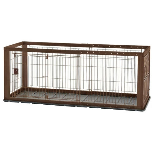 リッチェル【ペット用品】木製スライドペットサークル レギュラー ダークブラウン Richell P-4973655593424【ペット用サークル】