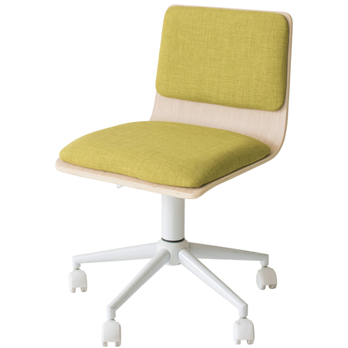 宮武製作所【お客様組み立て】ワークチェア Firma（フィルマ） ナチュラル×グリーン 曲げ木ワークチェア CH-J460-NTGR【オフィスチェア キャスター】の通販は 13,600円