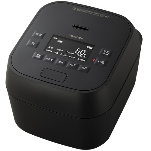 東芝【TOSHIBA】真空圧力IHジャー炊飯器 5.5合炊き グランブラック 炎匠炊き 丸底と厚み しゃもじ付き RC-10MGW-K【備長炭かまど丸釜】