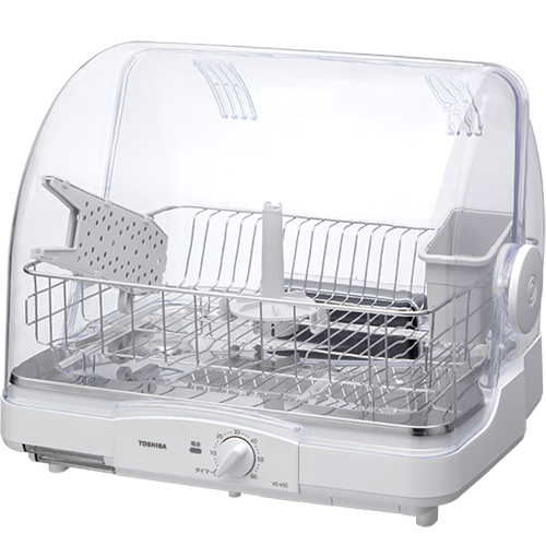 東芝【TOSHIBA】食器乾燥器 6人分用 ホワイト キッチンドライヤー VD-V5S-W【ステンレスクリーントレイ】