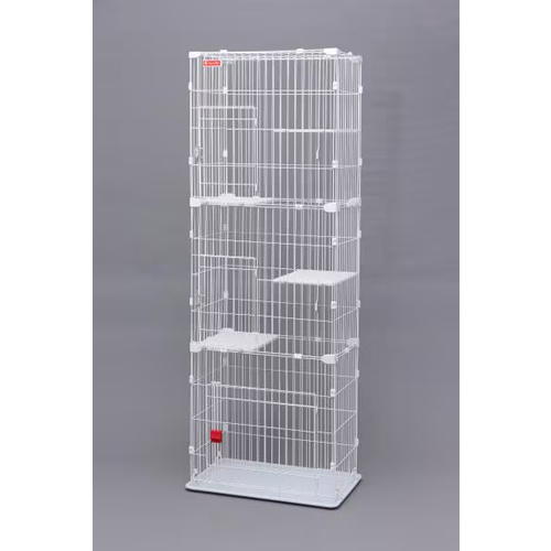アイリスオーヤマ【ペット用品】スリムキャットケージ3段 ホワイト PSCC-753 転倒防止チェーン付き I-4967576215480【IRIS OHYAMA】