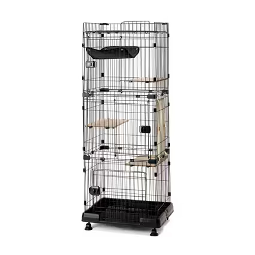 アイリスオーヤマ【ペット用品】ルーフキャットケージ アイアンブラック RFC-704 キャスター付き I-4967576467070【IRIS OHYAMA】