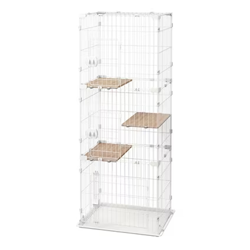 アイリスオーヤマ【ペット用品】コンパクトキャットケージ3段 ナチュラル CCC-168 転倒防止ベルト付き I-4967576683036【IRIS OHYAMA】の通販は