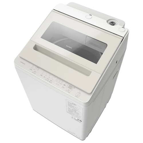 日立【HITACHI】洗濯8kg 全自動洗濯機 ビートウォッシュ サテンベージュ ナイアガラビート洗浄 BW-V80M-C【洗濯槽自動おそうじ】