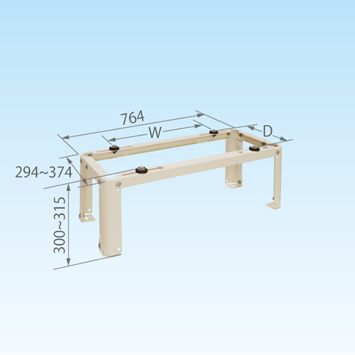 日晴金属【クーラーキャッチャー】伸縮フレーム架台 (平地置用) 300mmタイプ 使用荷重80kg 高耐食鋼板＋粉体塗装 C-NXS