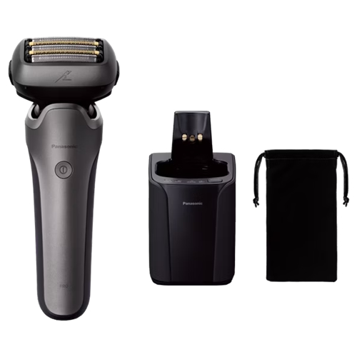 パナソニック【Panasonic】メンズシェーバー ラムダッシュPRO 5枚刃 チタンシルバー 全自動洗浄充電器 LAMDASH ES-L571U-S【お風呂でも剃れる】