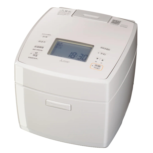 三菱【MITSUBISHI】5.5合炊き IHジャー炊飯器 白亜麻（しろあま） スタンダードモデル NJ-VS10H-W【ダブル備長炭コート熾火 炭炊釜】