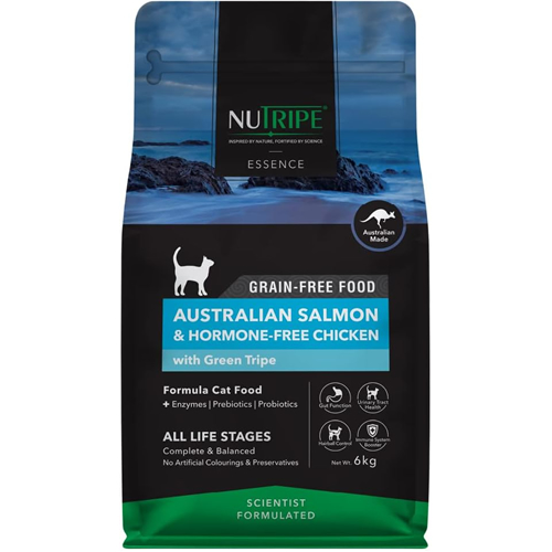 ファンタジーワールド【ペット用品】ニュートライプ DRY CAT エッセンス サーモン＆チキン＆グリーントライプ 6kg NUT3507 P-8885003135070【キャットフード】