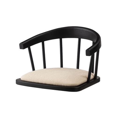 東谷【インテリア家具】フロアチェア ホワイト 完成品 NOC-53WH【座椅子・ロータイプチェア】天然木フレーム