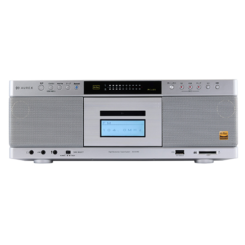 東芝【TOSHIBA】ハイレゾ相応うSD／USB／CDラジオカセットレコーダー しろがね色 AUREX Bluetooth送受信役立つこと AX-KCR90-S【金棒引き取り合わせ積み上げる】