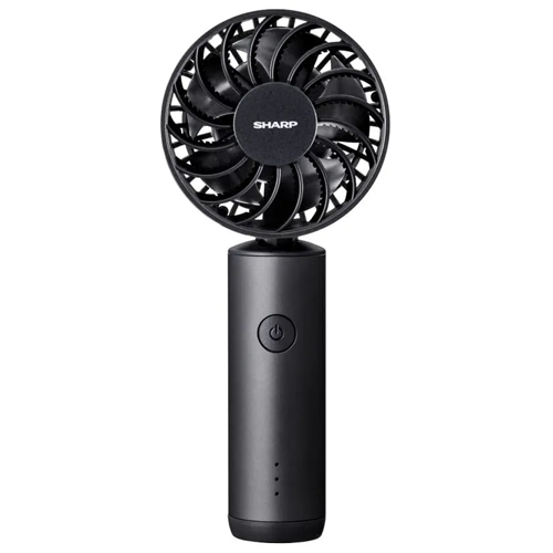 シャープ【SHARP】プラズマクラスターオウルフローハンディファン メタリックアッシュ 5枚羽根 羽根径6.5cm 携帯扇風機 PJ-HS01-B【風量4段階（弱・中・強・リズム）】