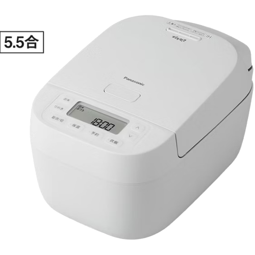 パナソニック【Panasonic】5.5合炊き 可変圧力IHジャー炊飯器 ホワイト おどり炊き 大火力包み加熱 しゃもじ・軽量カップ付属 SR-N310E-W【備長炭釜】