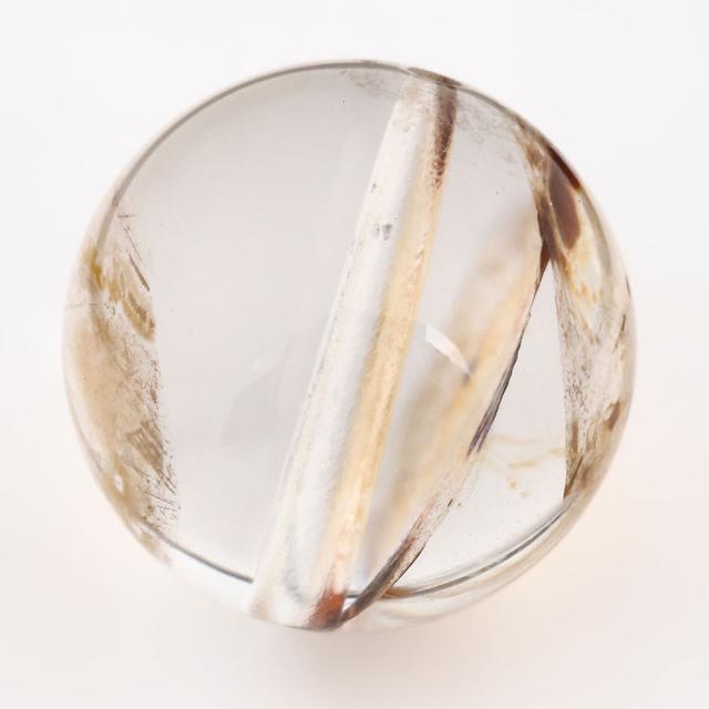 「1点もの 現品」 1粒売り 天然 オーラクォーツ ブラジル産 14mm パワーストーン バラ売り 天然石 パワーストーン ばら売り ビーズ 穴あき 1玉売り アクセサリー パーツ ハンドメイド アクセサリーパーツ 材料 天然石ビーズ パワーストーンビーズ_1