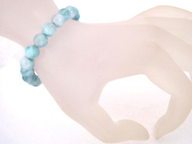 K18YGブレスレット　ラリマーパワーストーン付き K18YGブレスレット ラリマーパワーストーン付き K18YGブレスレット